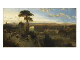 Vue de Rome au crépuscule prise du couvent San Onofrio sur le mont Janicule Lámina giclée por David Roberts