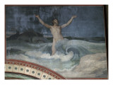 Jonas rendu au jour par le monstre marin, troisième travée du côté droit de la nef de l'église reproduction procédé giclée par Hippolyte Flandrin