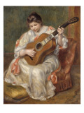 Femme jouant de la guitare reproduction procédé giclée par Auguste Renoir