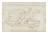 Deux renommées soutenant les armes du prince Pamphili Giclee-trykk av Edme Bouchardon Deux renommées soutenant les armes du prince Pamphili Giclee-trykk av Edme Bouchardon