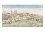 Vue de la ville de Rouen reproduction procédé giclée