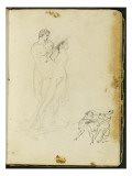 Album : Homme et femme enlacés ; groupe de petites figures vers 1793-1800 vers 1793-1800 reproduction procédé giclée par Antoine-Jean Gros