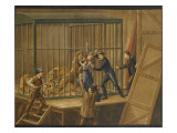 Femme blessée par un lion reproduction procédé giclée