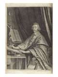 Cardinal de Richelieu (1585-1642) représenté assis à sa table de travail éc Giclee Print by Gilles Rousselet