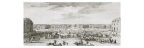 Planche 24: Vue des Ecuries de Versailles prise de la seconde grille des cours d'honneur du Giclée-Druck von Jacques Rigaud