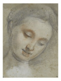 Tête de femme inclinée à droite, regardant vers le bas Reproduction procédé giclée par Federico Barocci
