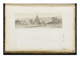 Album : La pyramide de Cestius à Rome ; deux vues de villes sur deux registres superposés reproduction procédé giclée par Jacques-Louis David