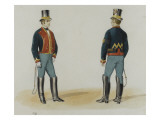 Postillons des écuries impériales: vingt aquarelles représentant des modèles de livrées des reproduction procédé giclée