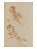 Deux hommes à mi-corps soulevant un fardeau Giclee-vedos tekijänä Charles Le Brun