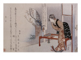 Femme dans un int?eur Lámina giclée por Katsushika Hokusai