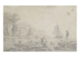 Vue d'un port reproduction procédé giclée par Claude-Joseph Vernet