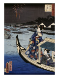 Femme dans une barque durant une fête Reproduction procédé giclée par Utagawa Toyokuni