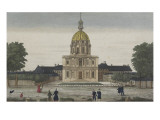 Vue des Invalides prise de l'avenue de Breteuil à Paris Lámina giclée