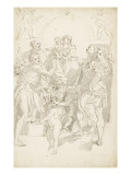 la Vierge à l'Enfant sur un piedestal entourés de quatre personnages et des Putti Giclée-Druck von Arnould de Vuez