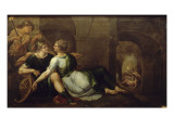 Histoire des amours de Théagène et Chariclée : Théagène et Chariclée dans l reproduction procédé giclée par Ambroise Dubois