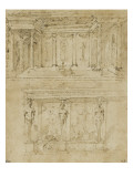 Two Studies of Architecture Project for a Tapestry reproduction procédé giclée par Domenico Beccafumi