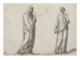 Deux femmes drapées reproduction procédé giclée par Jacques-Louis David