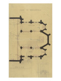 1857-1867. Eglise paroissiale à Napoléonville (Pontivy, Morbihan) : plan du Giclee Print by Marcellin Varcollier