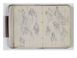 Carnet de croquis vers 1865-1870 : Cinq études avec personnages ; sept études avec personnage Lámina giclée por William Adolphe Bouguereau