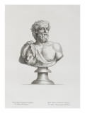 Tableau du Cabinet du Roi, statues et bustes antiques des Maisons Royales Tome II : planche 19 Giclee-trykk av Etienne Baudet