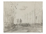 Deux cavaliers et troupeau de moutons sur une route reproduction procédé giclée par Jean-François Millet