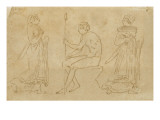 Album : Trois personnages dont un assis ; femme ; Demeter dans la maison de Kelos (?) Lámina giclée por Jacques-Louis David Album : Trois personnages dont un assis ; femme ; Demeter dans la maison de Kelos (?) Lámina giclée por Jacques-Louis David