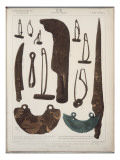Objets en fer découverts dans les incinérations de Saint-Audebert (Aisne). Rasoirs, serpes à Lámina giclée