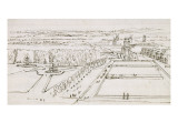 Vue du parterre nord, des réservoirs er de la pompe de Versailles Reproduction procédé giclée par Adam Perelle