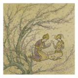 Modèle de décor pour la céramique et la verrerie : dans le goût des miniatures persanes, jeune Giclée-tryk af Emile Gallé Modèle de décor pour la céramique et la verrerie : dans le goût des miniatures persanes, jeune Giclée-tryk af Emile Gallé