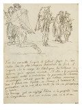 Album factice : Deux enfants dont l'un tient un cerf-volant, un rémouleur, un violoneux Lámina giclée por Gabriel Jacques de Saint-Aubin