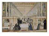 Visite d'Anne d'Autriche à l'hôpital de la Charité reproduction procédé giclée par Abraham Bosse