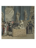 Vue du Salon Rond. Visite de personnages étrangers dans le Museum National Giclee Print by Benjamin Zix