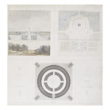 Projet de Monument funéraire commémoratif de la Défense de Paris : vue d'ensemble esquissée du Giclée-Druck von Alfred Vaudoyer