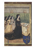 Livre d'heures. Heures à la Vierge allaitant. Folio 23 : La Vierge à l'Enfant (recto). Donatrice Giclée-Druck von Jean Fouquet