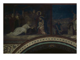 L'Adoration des Mages, troisième travée du côté gauche de la nef de l'église reproduction procédé giclée par Hippolyte Flandrin