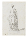Album :femme debout, vue de trois quarts et tournée vers la droite, sur un socle; femme debout Lámina giclée por Jacques-Louis David