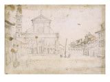 Vue de la Piazza Santa Maria Novella Lámina giclée por Cristofano Allori