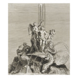 Recueil de divers dessins de Fontaines et de Frises maritimes inventés et dessinés par Charles Le Reproduction procédé giclée par Jean Audran