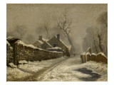 Rue de village sous la neige Lámina giclée por Louis Claude Mallebranche