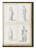 Album :femme debout, vue de trois quarts et tournée vers la droite, sur un socle; femme debout reproduction procédé giclée par Jacques-Louis David