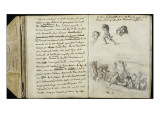 Album : texte traduisant la dernière partie du chant III de L'Enfer de Dante ; Damnés montant dans reproduction procédé giclée par Eugene Delacroix