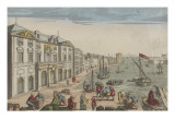 Vue de l'hôtel de ville de Marseille du côté du port reproduction procédé giclée