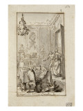 Album Dummy: Man Showing a Young Woman a Table Spread Giclee Print by Augustin De Saint-aubin