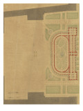 Plan du jardin (a). Projet de reconstruction partielle du Palais des Tuileries avec jardin Giclee-trykk av Paul Bénard