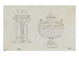 Album : Une vasque posée sur un trépied et un vase à couvercle ; un verre à pied sur une table Lámina giclée por Jacques-Louis David Album : Une vasque posée sur un trépied et un vase à couvercle ; un verre à pied sur une table Lámina giclée por Jacques-Louis David