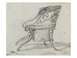 Album : Une vasque posée sur un trépied et un vase à couvercle ; un verre à pied sur une table reproduction procédé giclée par Jacques-Louis David