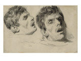 Deux études de la tête d'un homme mort Giclee Print by Denis Auguste Marie Raffet