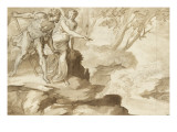 Hyante montre à Francus le vallon où elle lui révélera sa descendance reproduction procédé giclée par Toussaint Dubreuil