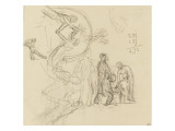 Deux études de deux figures volantes se rejoignant ; groupe de figures reproduction procédé giclée par Pierre Puvis de Chavannes