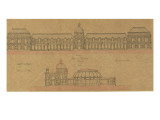 Plan du jardin (a). Projet de reconstruction partielle du Palais des Tuileries avec jardin Giclee-trykk av Paul Bénard